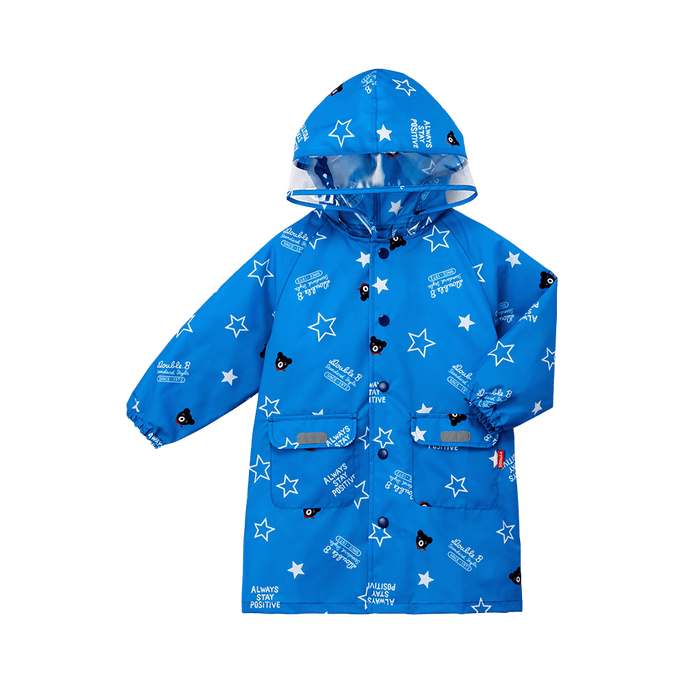 MIKIHOUSE||便携式带书包位儿童雨衣||蓝色 L(110-120cm)
