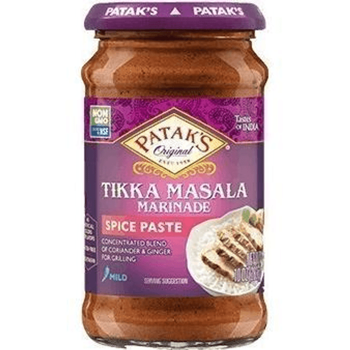 英國 Patak's Tikka Masala 醃料和燒烤醬(香菜和薑)- 溫和,10 盎司瓶裝