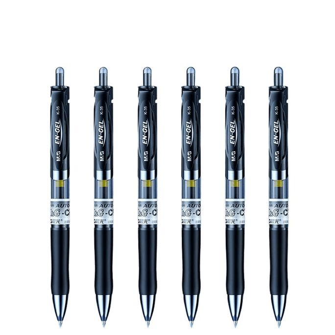 Morning Light Press Neutral Pen K35 Bullet Head Student Exam Carbon Black Pen Core 0.5mm Black 12 Pieces * 1 Box