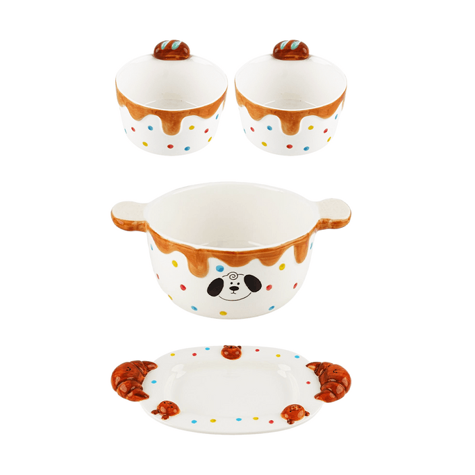 Kawashimaya Bread Puppy Series Rice Bowl 4.5'