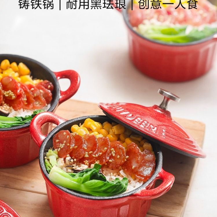 中国からの直送】Beiding ミニホーロー鋳鉄製シチュー鍋（一人用、10cm