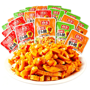 向东 香辣山椒萝卜脆 萝卜干 脆爽 榨菜 咸菜 20包约300g 下饭菜 混合口味【巨脆爽 巨好吃】
