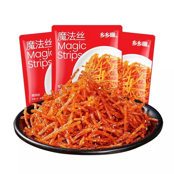 【中国直邮】乡乡嘴 魔法丝爆辣味辣条小包装儿时经典辣条丝解馋零食小吃20g/袋
