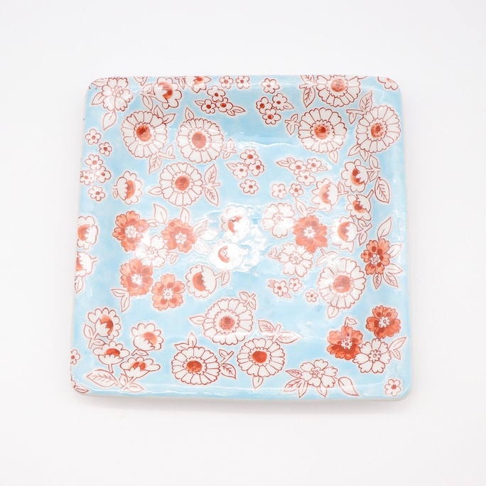Japan Kutani Ware Handmade Main Plate (Flower Shower 7.48 x 7.48)