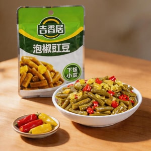 JIXIANGJU Cowpea Beans with Pickled Chili, 3.1 oz