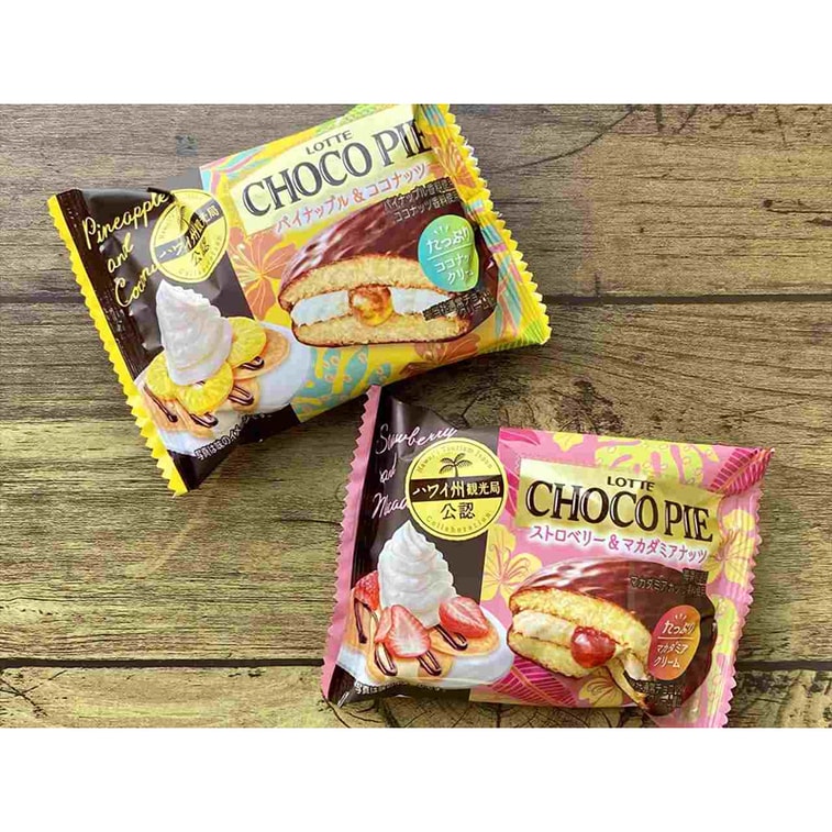 【日本直邮】日本乐天LOTTE 期限限定 夏威夷系列  菠萝椰香松饼口味蛋糕派 1个装 3