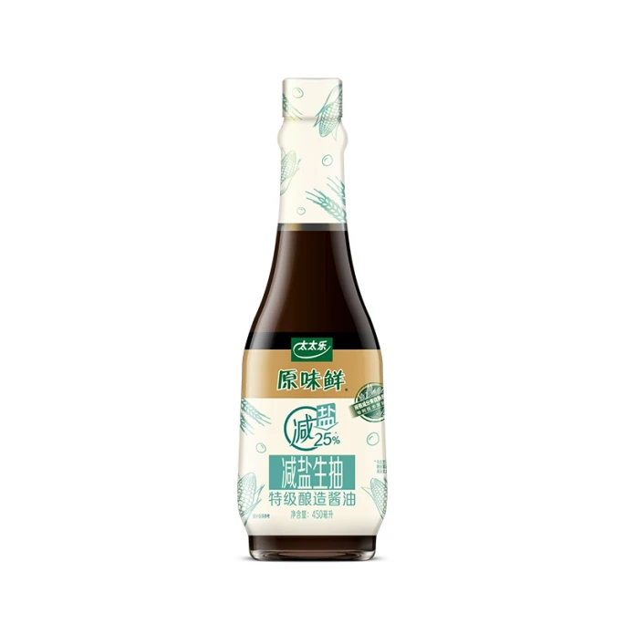 【中国直邮】 太太乐 原味鲜减盐特级生抽/酱油450ml*1瓶