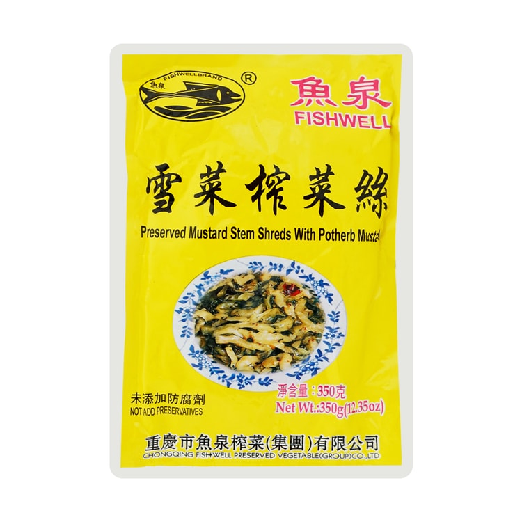 鱼泉牌雪菜榨菜丝350g 亚米