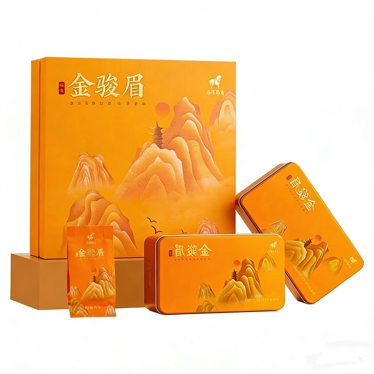 中国直邮】 八马高端茶叶特级金骏眉红茶正宗武夷山红茶礼盒装160g 自己