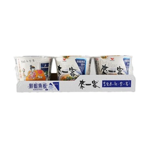 统一 来一客方便面 鲜虾鱼板面 杯面泡面 63g*3连杯