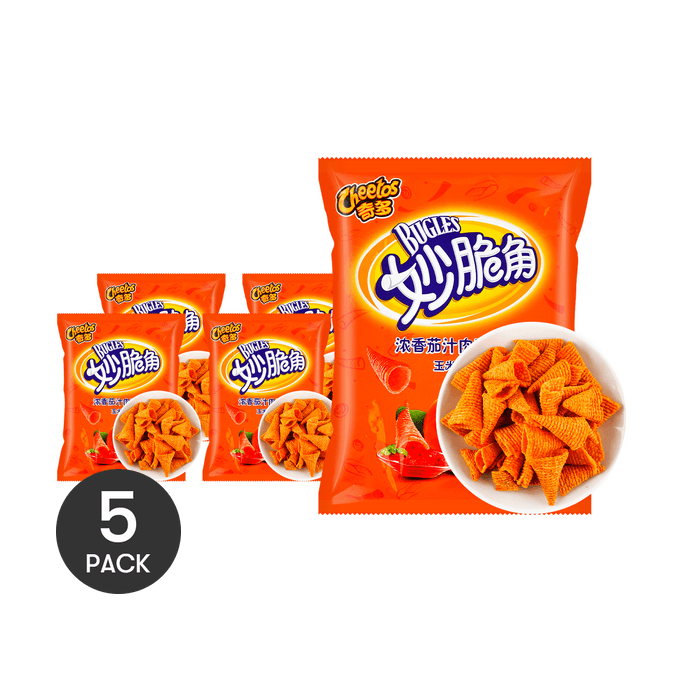 Cheetos Bugles Crispy Corn Snacks, Tomato Meat Sauce Flavor, 2.29 oz *5【5 Packs】