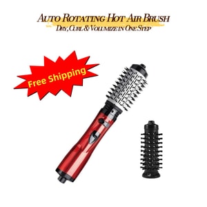 1000W Auto-Rotating Hot Air Brush, 50mm Ionic Blow Dryer & Volumizer With Left/Right Rotation, Cool Low High Settings 1 Unit