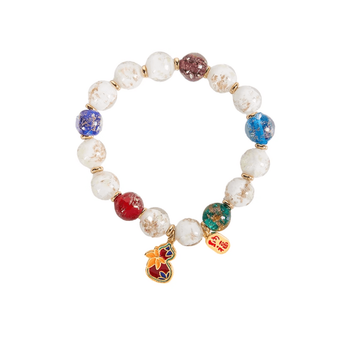 【中国直送】大英博物館文化創造財富貴繁栄ブレスレット、模造水晶七宝焼きブレスレット、手首周り15.5cm*1個