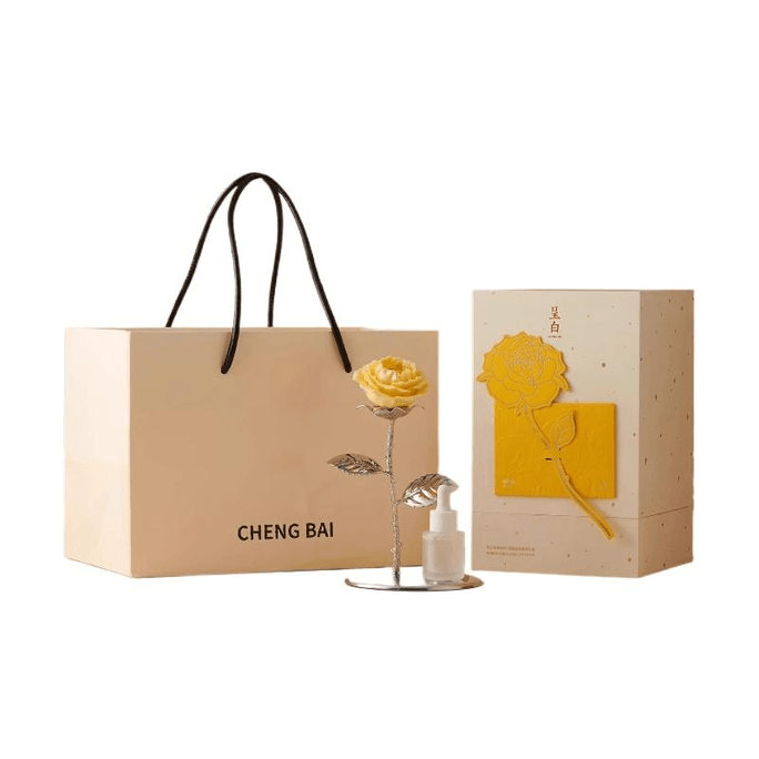 [중국 직송] 백자 꽃 아로마테라피 선물 세트, 20ml, 무형문화유산 장미 디퓨저 장식품.