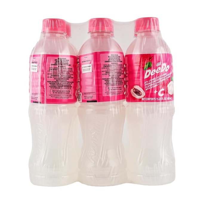 Lychee Fruit Juice Drink, 15.2 fl oz*6 bottles 【Thai Refreshing Juice】【Juicy & Sweet】