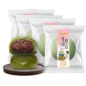 Grandma's House Red Bean Paste Qingming Dumpling – 240g, Traditional Mugwort Glutinous Rice Green Ball, Leisure Snack Pastry