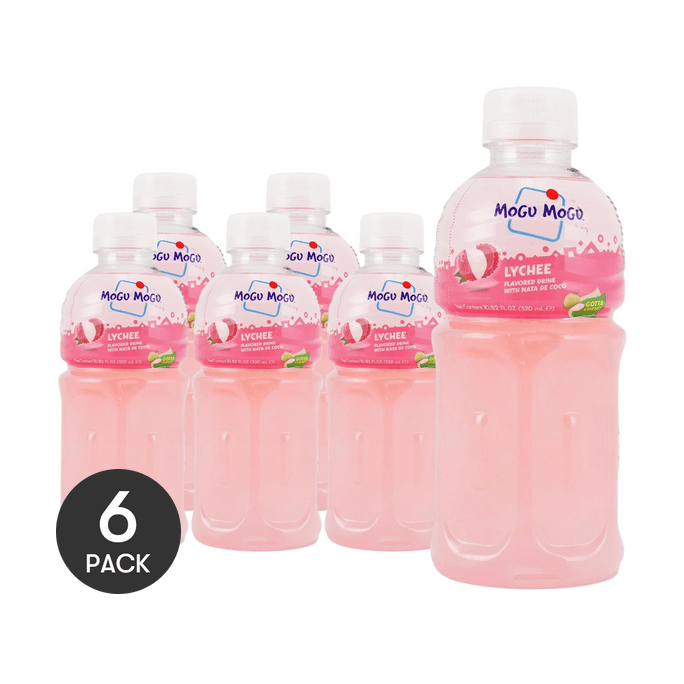泰國MOGU MOGU 果汁椰果飲料 荔枝味 320ml *6【6份超值裝】【aespa同款】【泰國經典品牌】