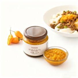 【中国直邮】 南食召 鲜椒黄辣酱当季鲜椒制作无油下饭酱拌面酱210g*1罐