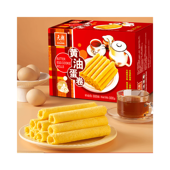 Yuen Long Butter Egg Roll 300g Old-fashioned Egg Roll Crisp Biscuits Guangdong Specialty New Year's Eve Goods
