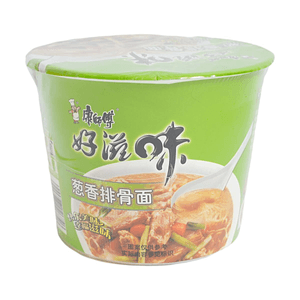 康师傅 好滋味 葱香排骨面 桶装 98g 【葱香浓郁】【经典风味】