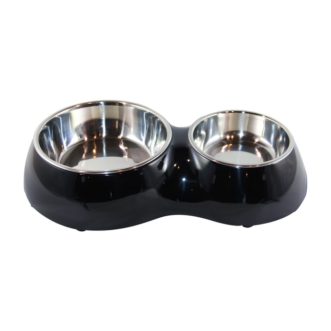 Raised Dog Bowls Dog Food Bowls 2 Stainless Steel Dog Bowl Dog Bowls Small Size Dog Cat Food Water Bowls Black