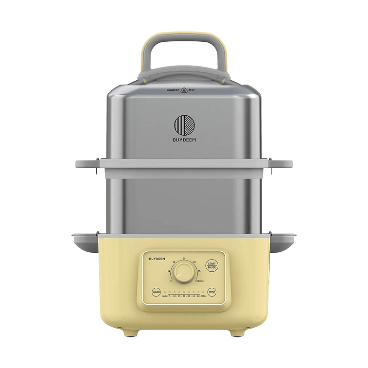 【$21 Off with Coupon】Two-Tier Electric Food Steamer, 10.6 qt, Mellow Yellow, 7 Preset Timings Boil-Dry Protection, G5247 5