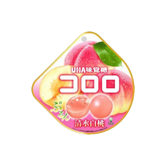 【日本直郵】日本 UHA悠哈 新品 全天然果汁軟糖 清水白桃口味 40g