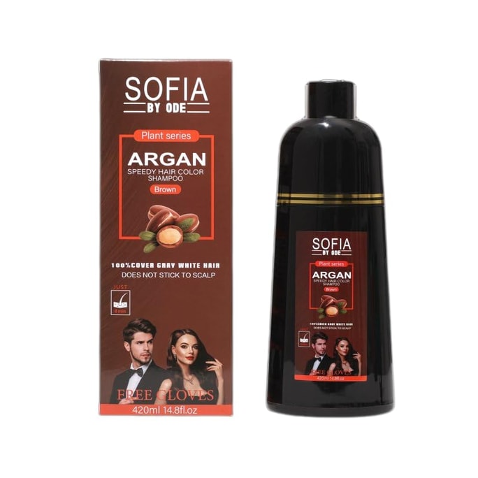 【美国直邮】SOFIA BY ODE 速效六合一染发洗发水 棕色420ml