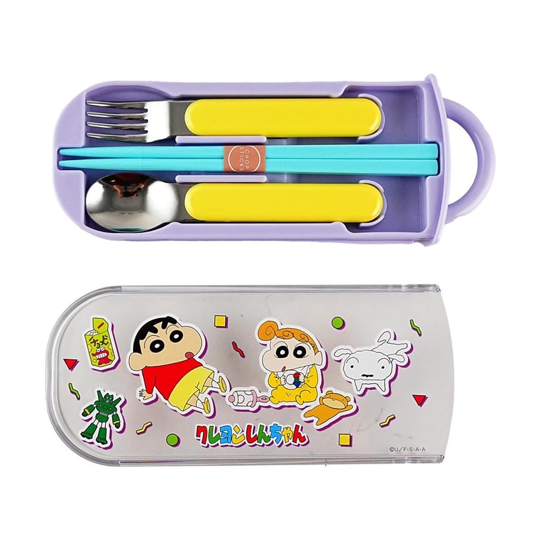 食洗機対応 スライド蓋付きカトラリー3点セット（名入れスペース付き箸） – クレヨンしんちゃん 26 4
