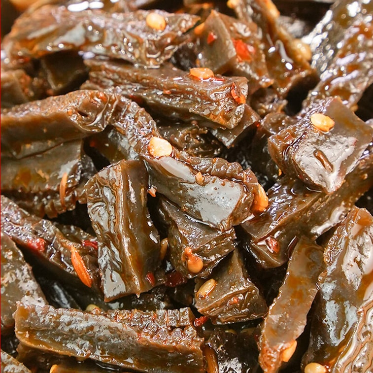 【中国直邮】 口水娃 长沙魔芋干香辣味 湖南长沙特产 麻辣素毛肚 休闲零食55g*3包 3