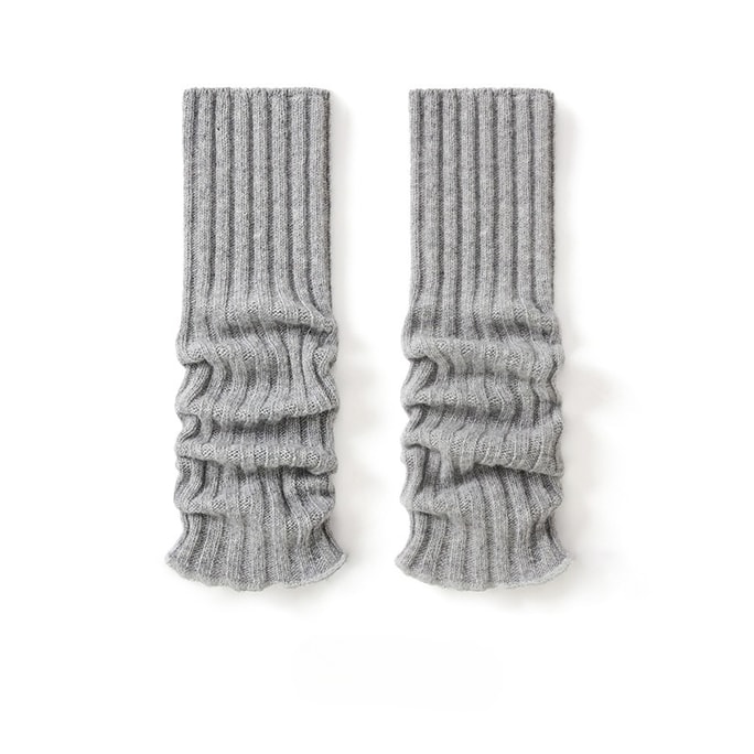Women's Wool Knitted Plush Calf Socks Versatile Pile Up Socks Heather Grey