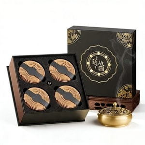 【中國直郵】 故宮淘寶 上新了故宮 沉香檀香天然盤香安神助睡眠送銅香爐 檀香 160盤