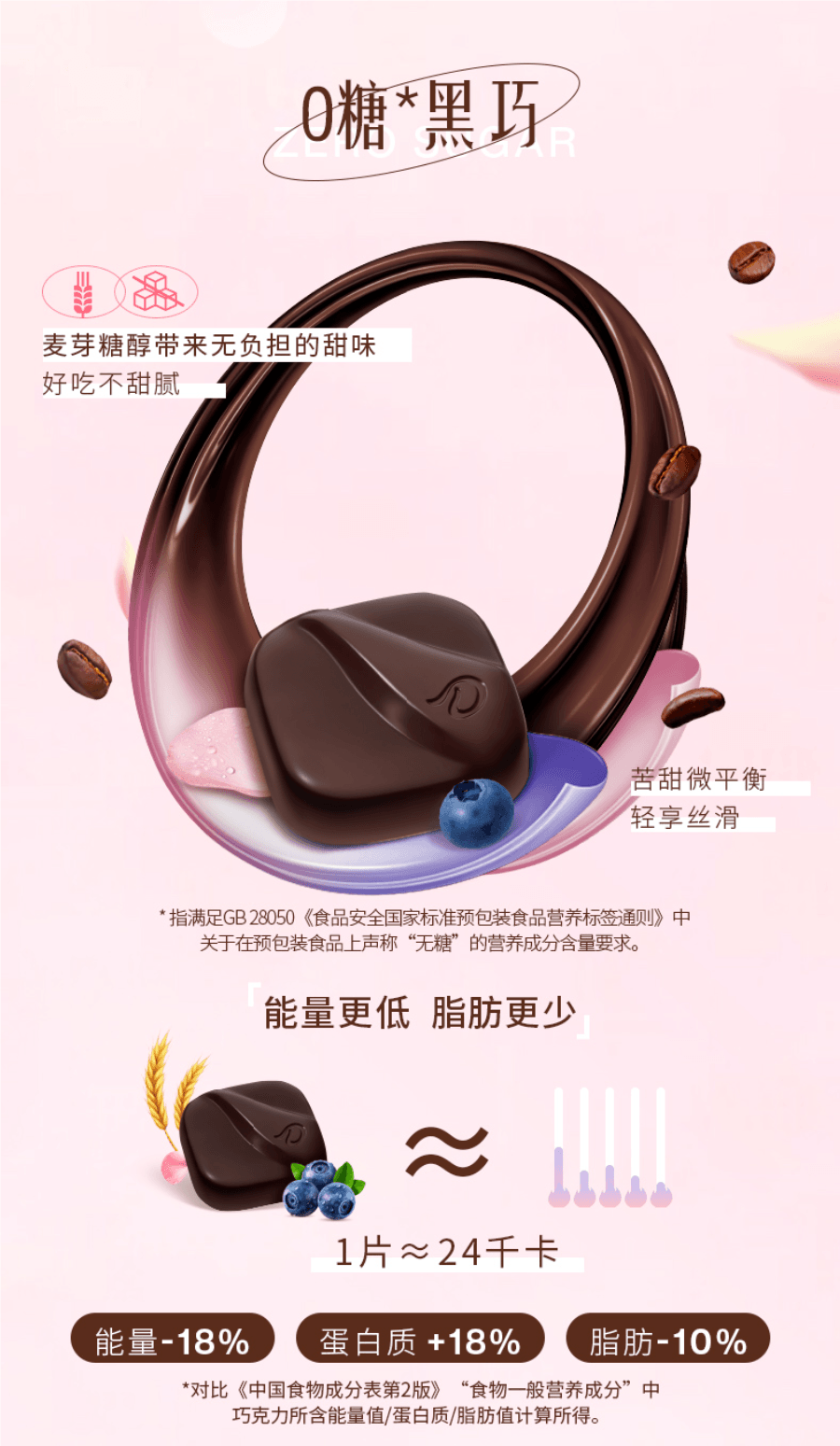 Zero sugar dark chocolate (pure original flavor) souvenir 0 sugar snacks pure cocoa butter casual snacks 1 box