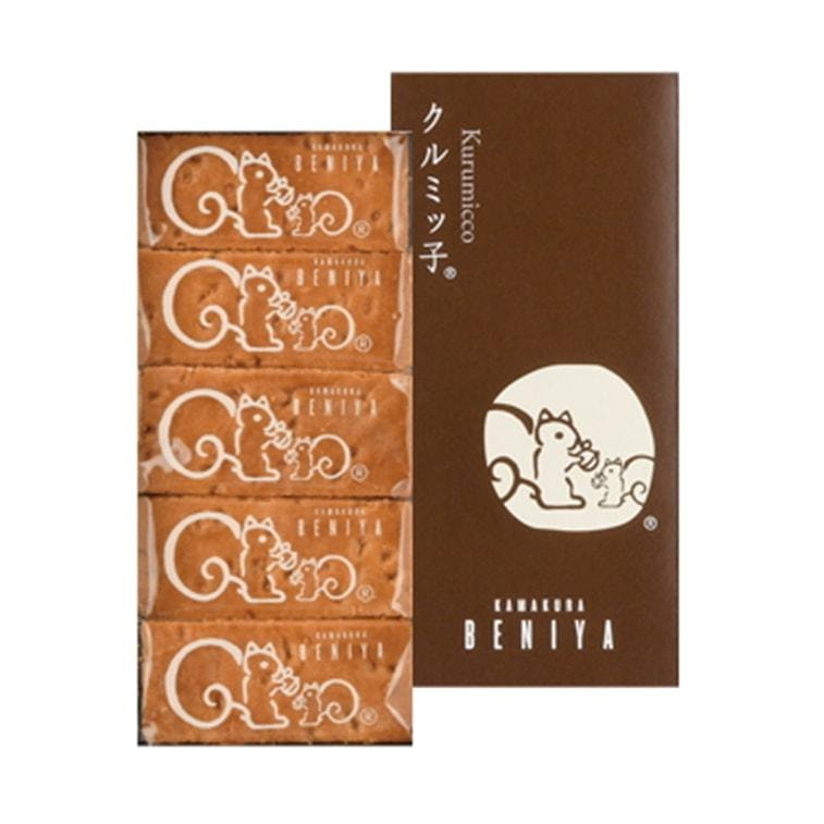 印度 【日本直邮】 日本 神奈川县和菓子最高赏受赏 镰仓 核桃之子 焦糖核桃派 5个装