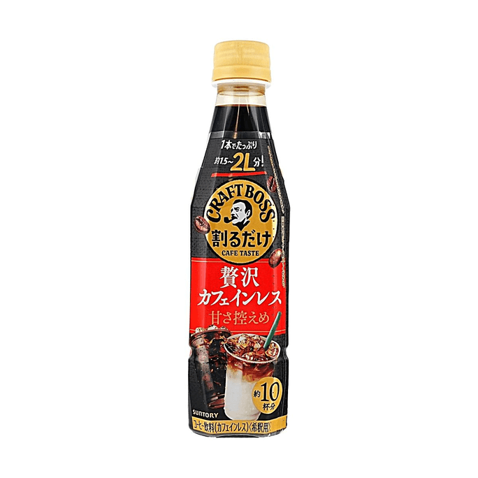 Craft Boss Coffee Concentrate, Decaf Low-Sweet, 11.5 fl oz【Dilute for ~10 Cups】