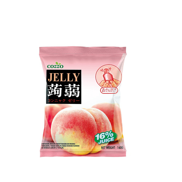 商品详情 - 【马来西亚直邮】马来西亚 COZZO 高柔 蒟蒻可吸果汁果冻 - 白桃味 160g - image  0