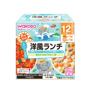 【日本直郵】 日本 和光堂 大份量營養輔食 蔬菜燴飯+奶油蔬菜 12個月+