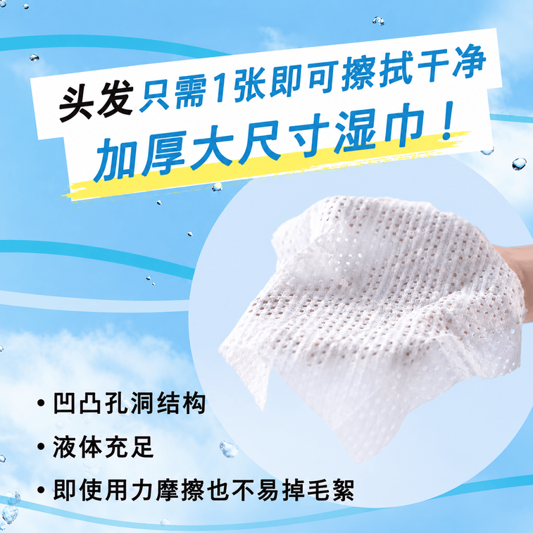 [Expédition directe du Japon] Japon KAO Merit Lingettes shampooing sans rinçage, parfum frais blanc et vert, 12 lingettes 3