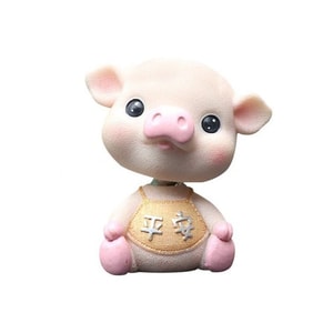 【中国直邮】LORDUPHOLD 小猪摇头摆件 金色平安 1件 车内饰品可爱小猪 开心萌宠