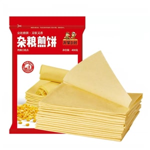 【中国直邮】 沂蒙公社 山东煎饼纯手工杂粮煎饼400g*1袋 正宗山东特产临沂玉米大煎饼