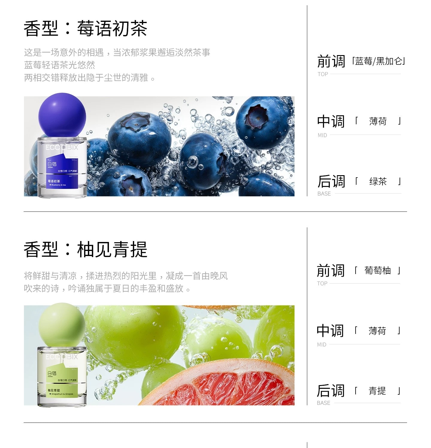 【中國直郵】 白惜 【新品】口腔清新噴霧 香氛口氣清新接吻持久留香便攜 無花果露口噴 15ml 贈漱口水