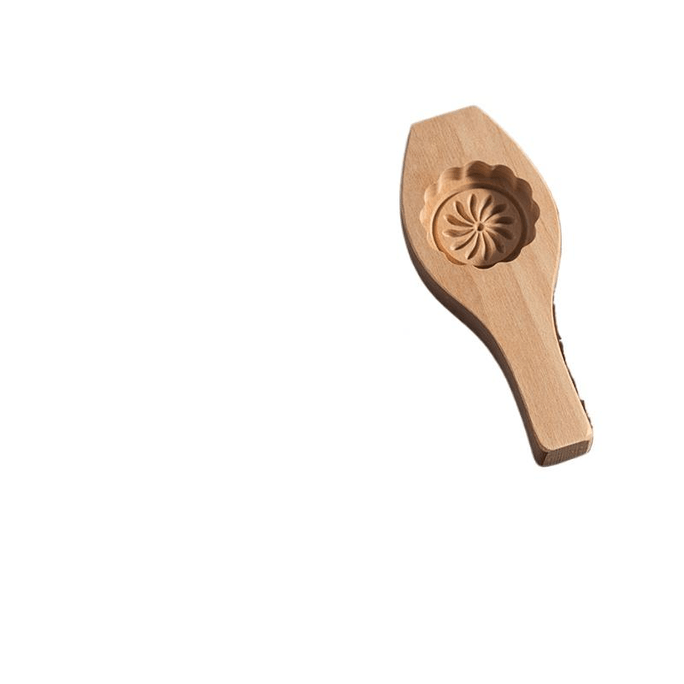 Small Flower Mooncake Mold Wooden Home Handmade Fresh Vintage Mid Autumn Festival Mold 17 * 7cm