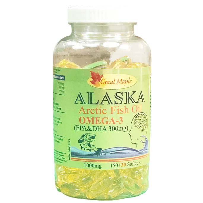 Alaska Deep Sea Fish Oil OMEGA-3 1000mg 180 Softgels