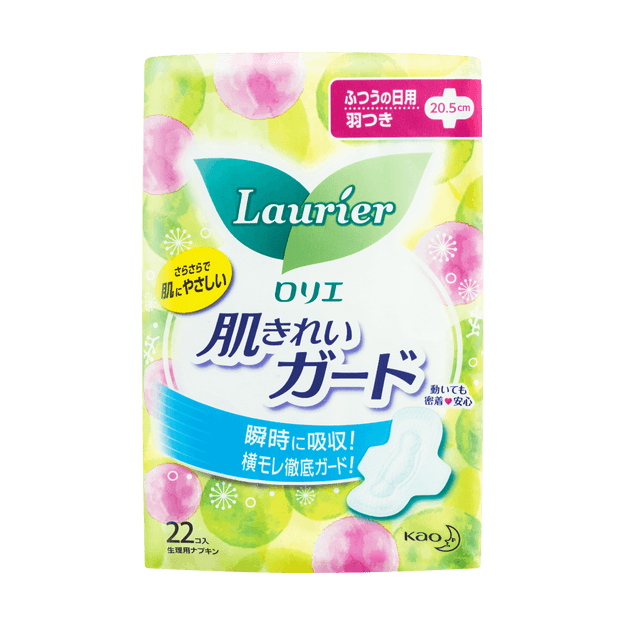 日本kao花王laurier乐而雅有翼吸力强全棉卫生巾日用型 5cm 22片入新旧包装随机发货 亚米网