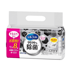 99.99% Sterile Wet Wipes Refill 40pcs x 8