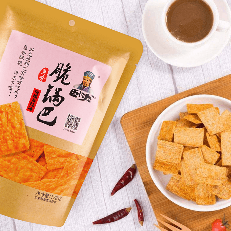 【襄陽特產】臥龍 脆鍋巴 銷魂辣味 128g 4