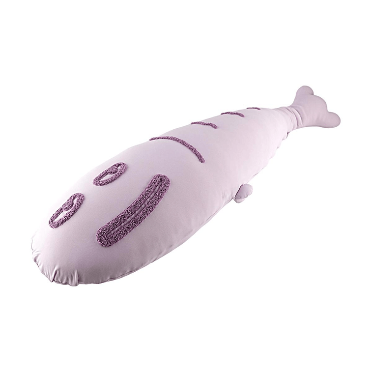 Cool Ice Silk Cooling Pillow Purple Fish Shaped Sleep Support Pillow 34.25×7.87×5.91in 5