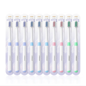 【中国直送】Lengsuan Lingyun ベルベットのような柔らかい毛の歯ブラシ、歯ぐきをケアし、歯の間を深く掃除します、大人用、10本、ランダムカラー