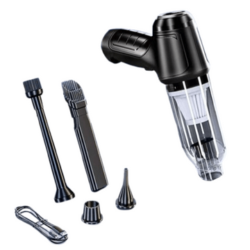 Wireless Multi-Function Brushless 2-in-1 Car Vacuum Cleaner and Mini High-Power Car Blower  Basic Model - Black *USB Direct Charging* 12,000 Pa *4,000 mAh (Vacuuming Capable)