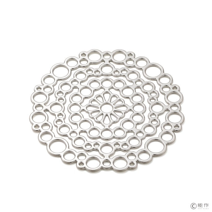 日本能作手工制作的银折叠篮 - 泡(中 7.8 x 7.8 英寸)